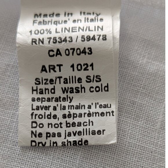 🤍 Terzo Millennio Pure Linen Blouse – Size S/P (Fits M) – NWT – Made in Italy - Picture 4 of 5